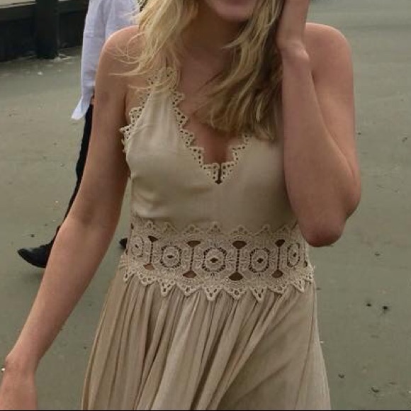 Lulus Beige Lace Gown - Picture 7 of 8